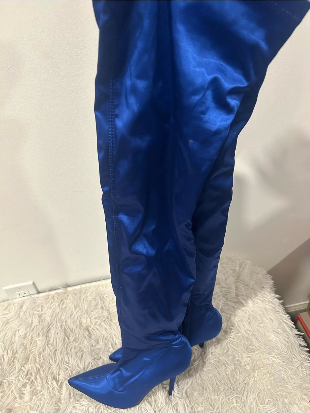 Amazon Metallic Royal Blue Over-the-Knee Stiletto Boots